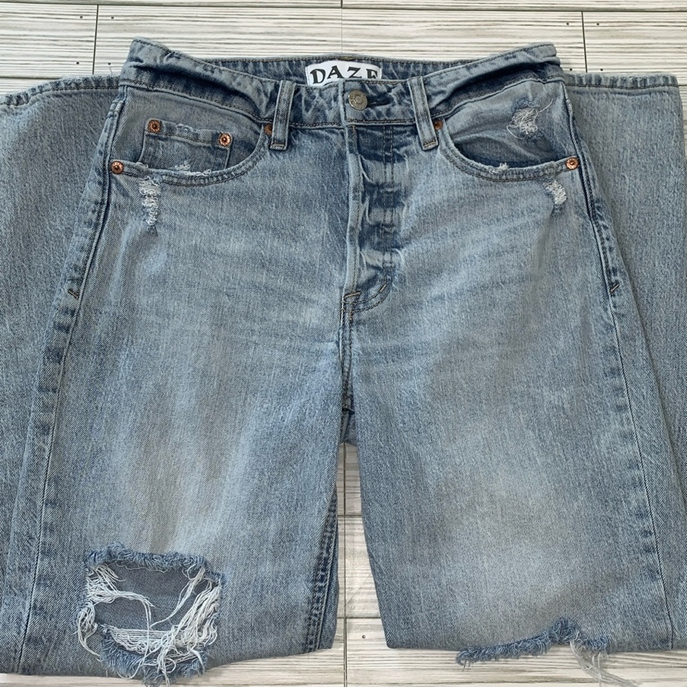 DAZE High Rise Button fly jeans.